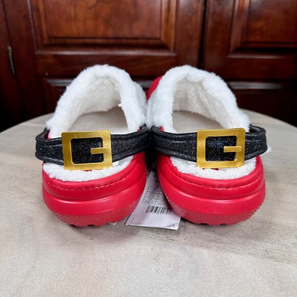 Crocs Classic Lined Santa Christmas Clogs Men’s Size 11 Red White Holiday NEW - Picture 10 of 15